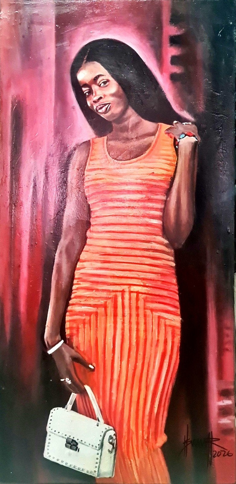 Portret schilderen (Ibrahim Sesay Jr.), Antiek en Kunst, Ophalen