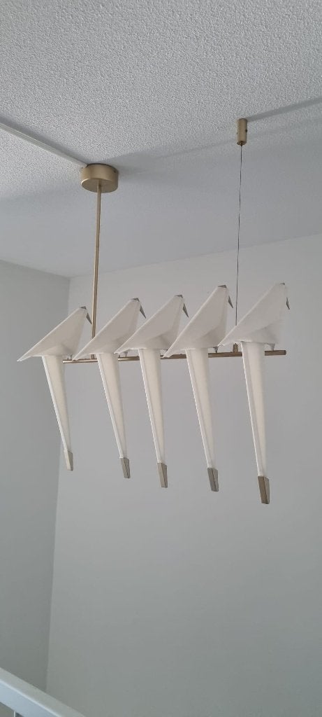 Nordic Origami vogel hanglamp Gold (Perch Light Branch), Ophalen of Verzenden, Metaal