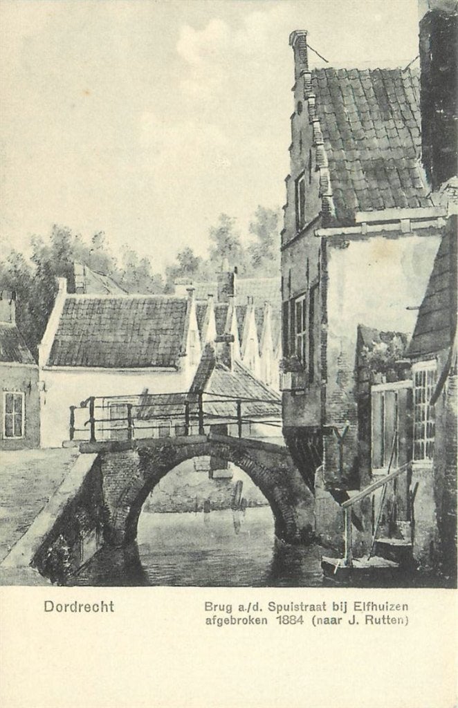 379-216-009 Dordrecht Brug Spuistraat, Verzenden, Voor 1920, Zuid-Holland