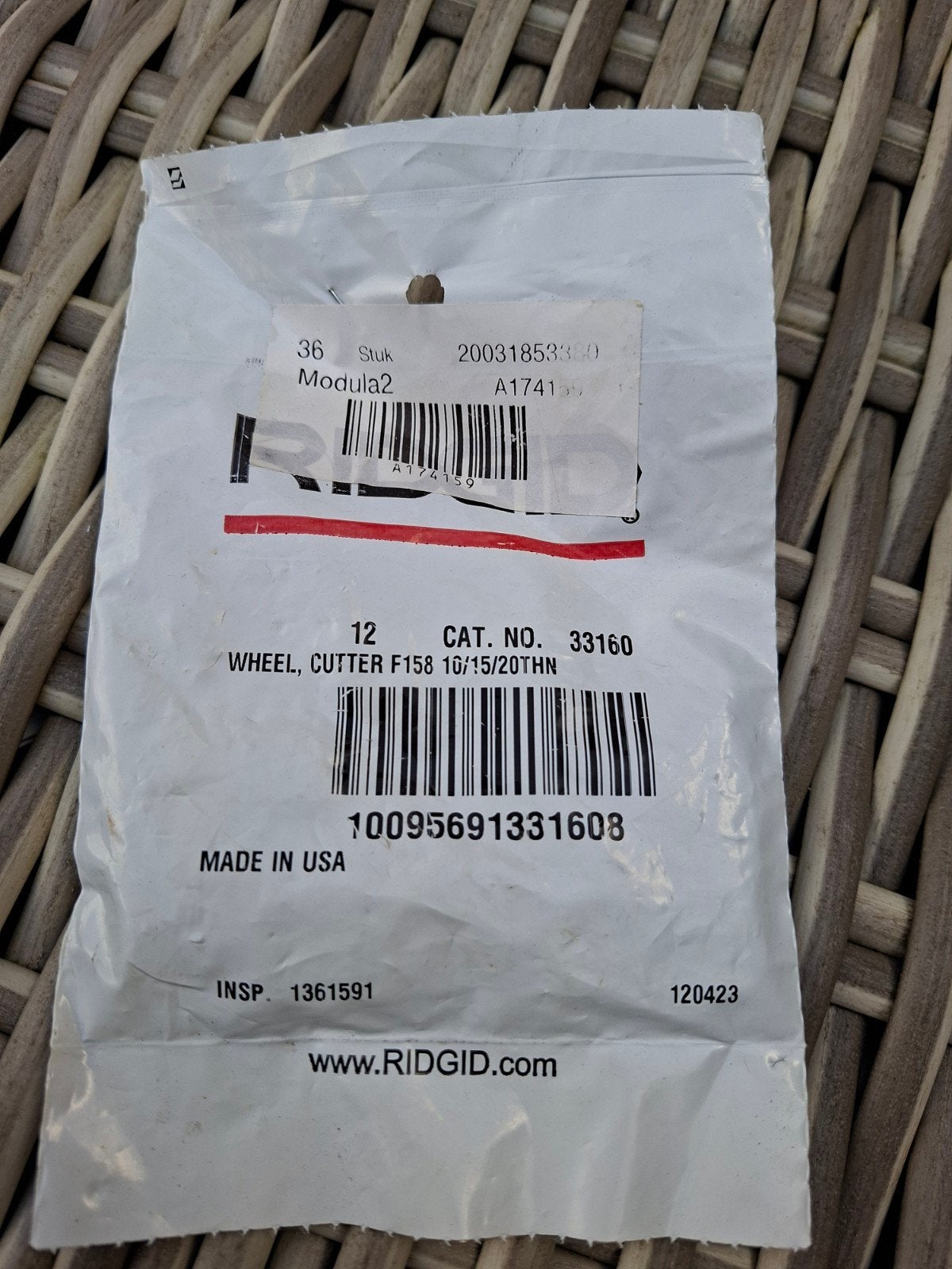 RIDGID Snijwiel F158 voor pijpsnijder, Doe-het-zelf en Verbouw, Ophalen of Verzenden, Nieuw, Snijgereedschap, Ridgid