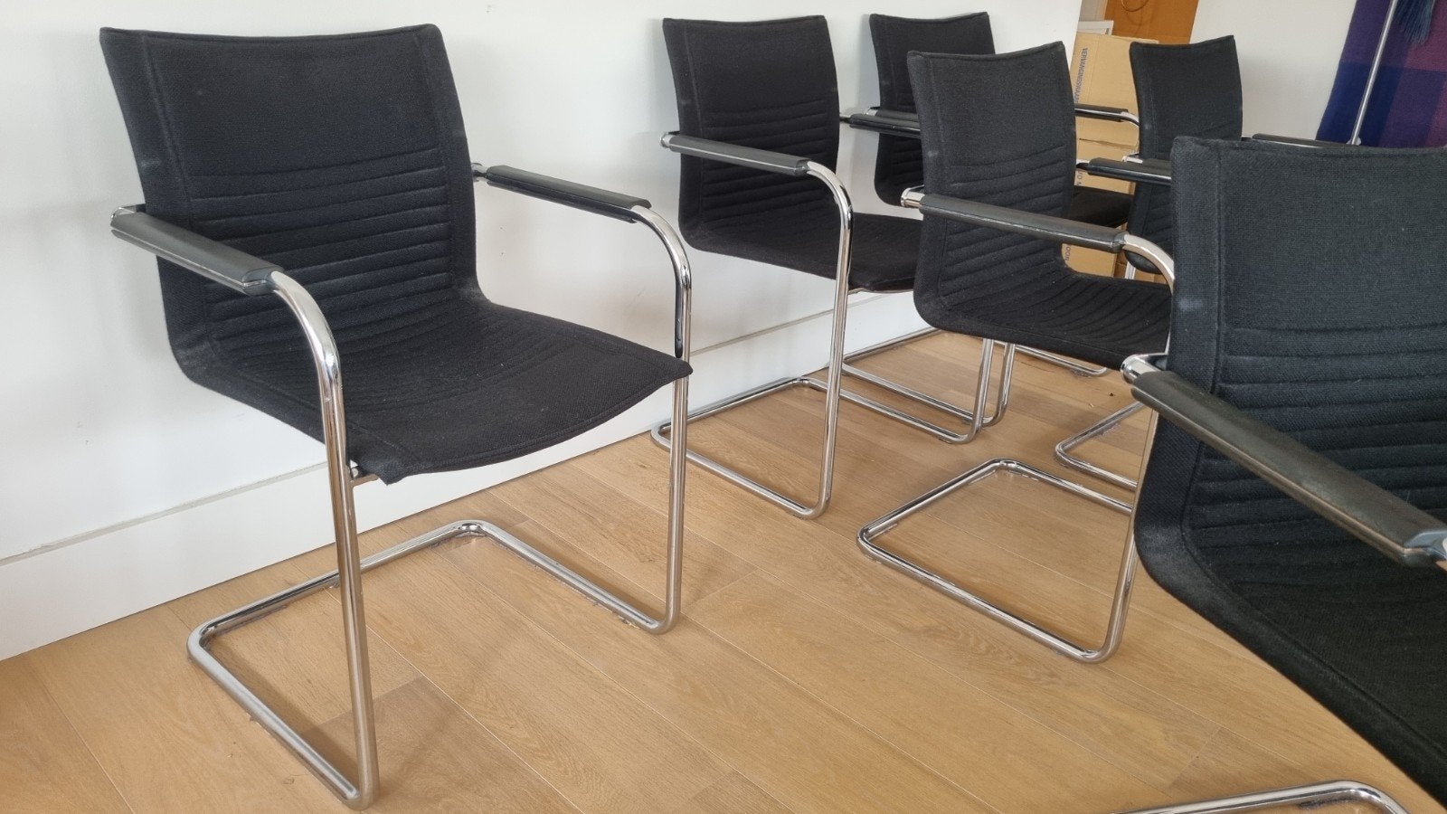 6 Dialog stoelen van Walter Knoll (Artcollection), Huis en Inrichting, Ophalen, Zwart, Zo goed als nieuw, Stof