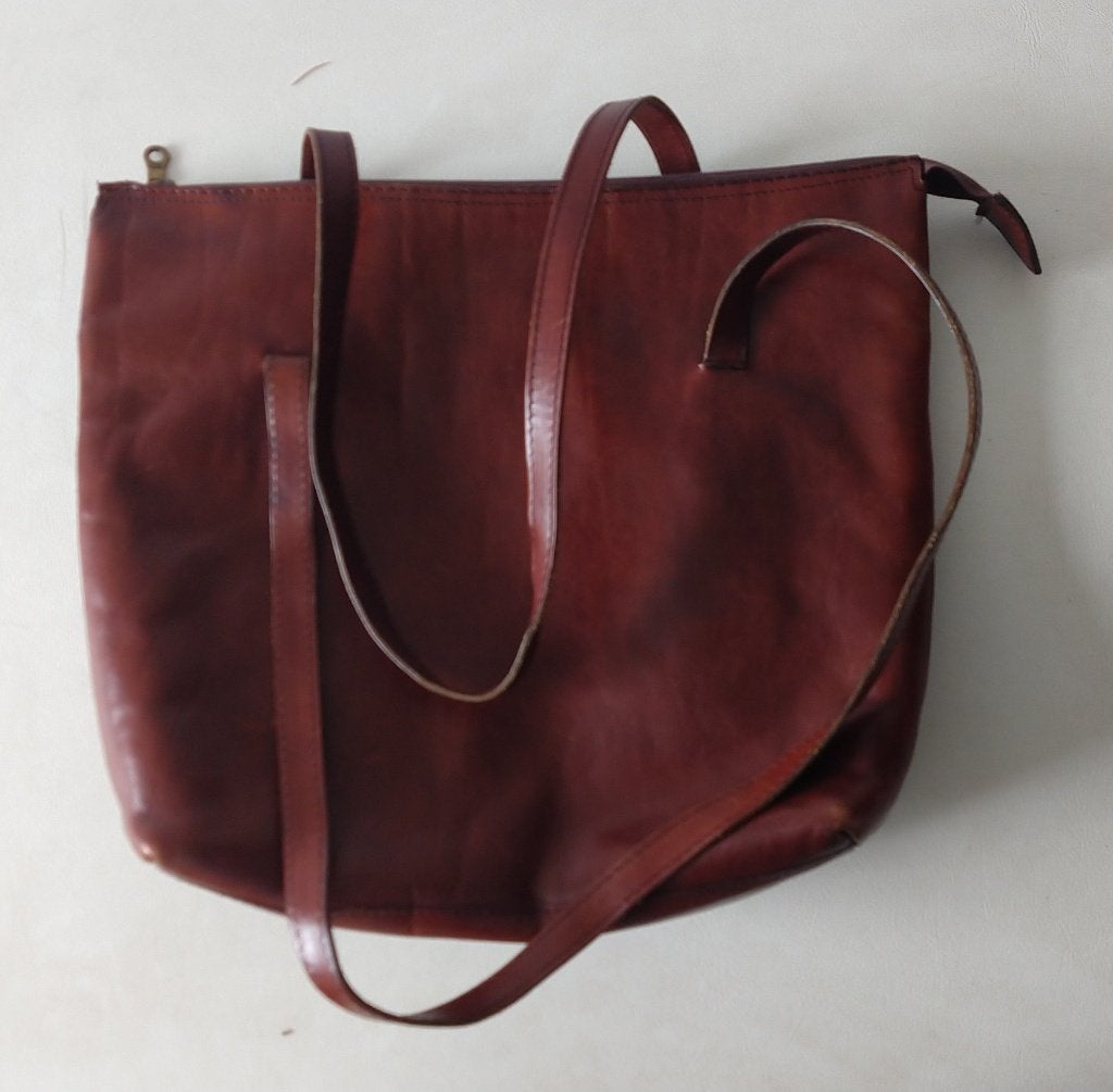 tas Purdey, leer, volgnr 3, Ophalen of Verzenden, Gebruikt, Bruin, Schoudertasje
