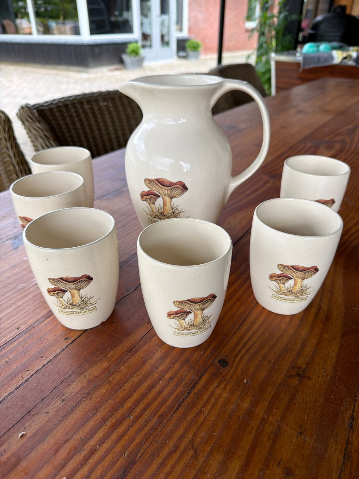 Melkstel met 6 bekers - Jet by Ter Steege - Paddenstoelen, Ophalen of Verzenden