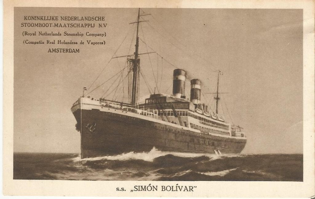 KNSM Simon Bolivar passagiersschip, Verzamelen, Scheepvaart, Verzenden, Gebruikt, Kaart, Foto of Prent