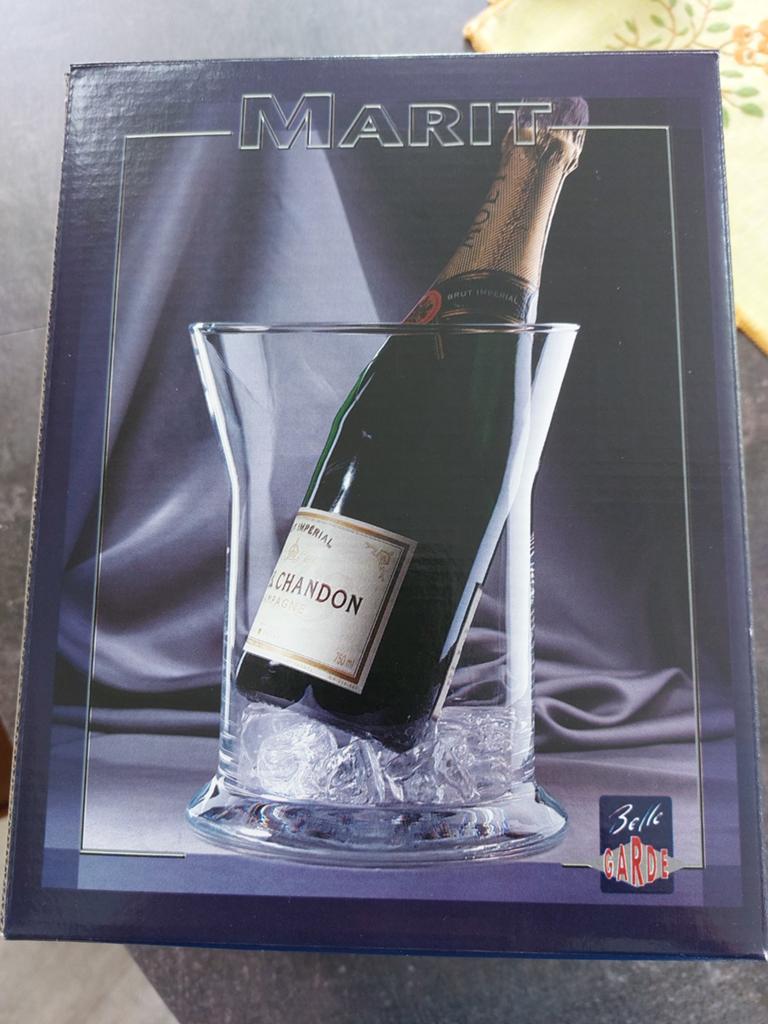Marit Champagne/Wijnkoeler - Nieuw in doos, Flessenkoeler, Glas, Nieuw, Ophalen of Verzenden