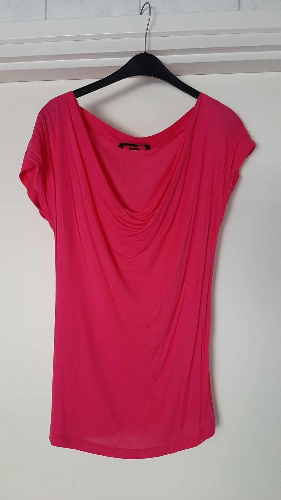LEUKE FUCHSIA ROZE H&M TOP/SHIRT MET AANGEKNIPTE MOUW S/M, Maat 38/40 (M), H&M, Ophalen of Verzenden, Zo goed als nieuw