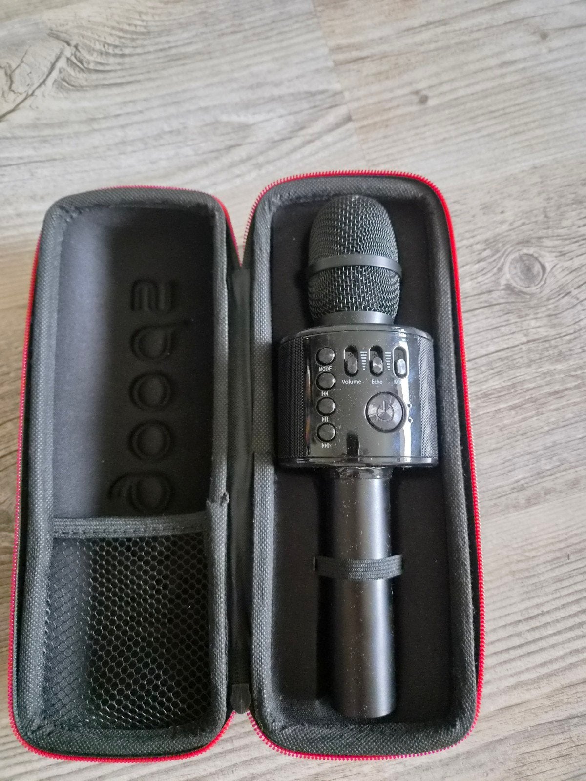 Draadloze Karaoke Microfoon met Hoes - Zwart, Muziek en Instrumenten, Microfoons, Ophalen of Verzenden, Nieuw, Zangmicrofoon, Draadloos