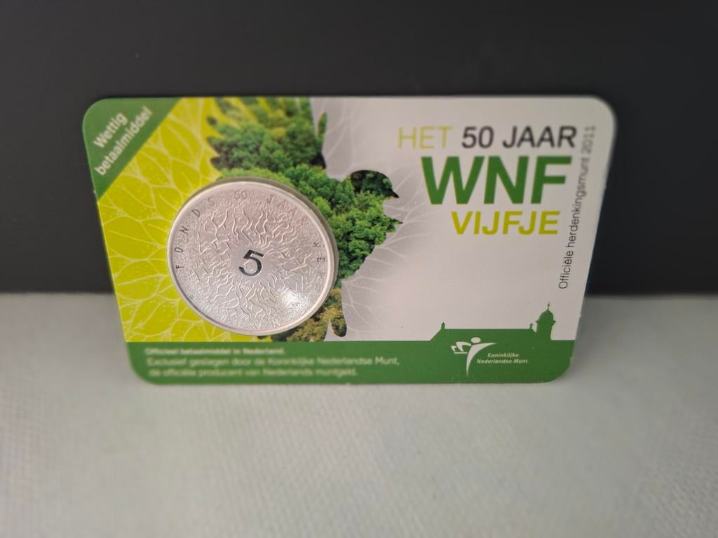 WNF Vijfje 2011 - 50 Jaar WNF - Zwaar Verzilverde Munt, Postzegels en Munten, Munten | Nederland, Losse munt, Euro's, Koningin Beatrix