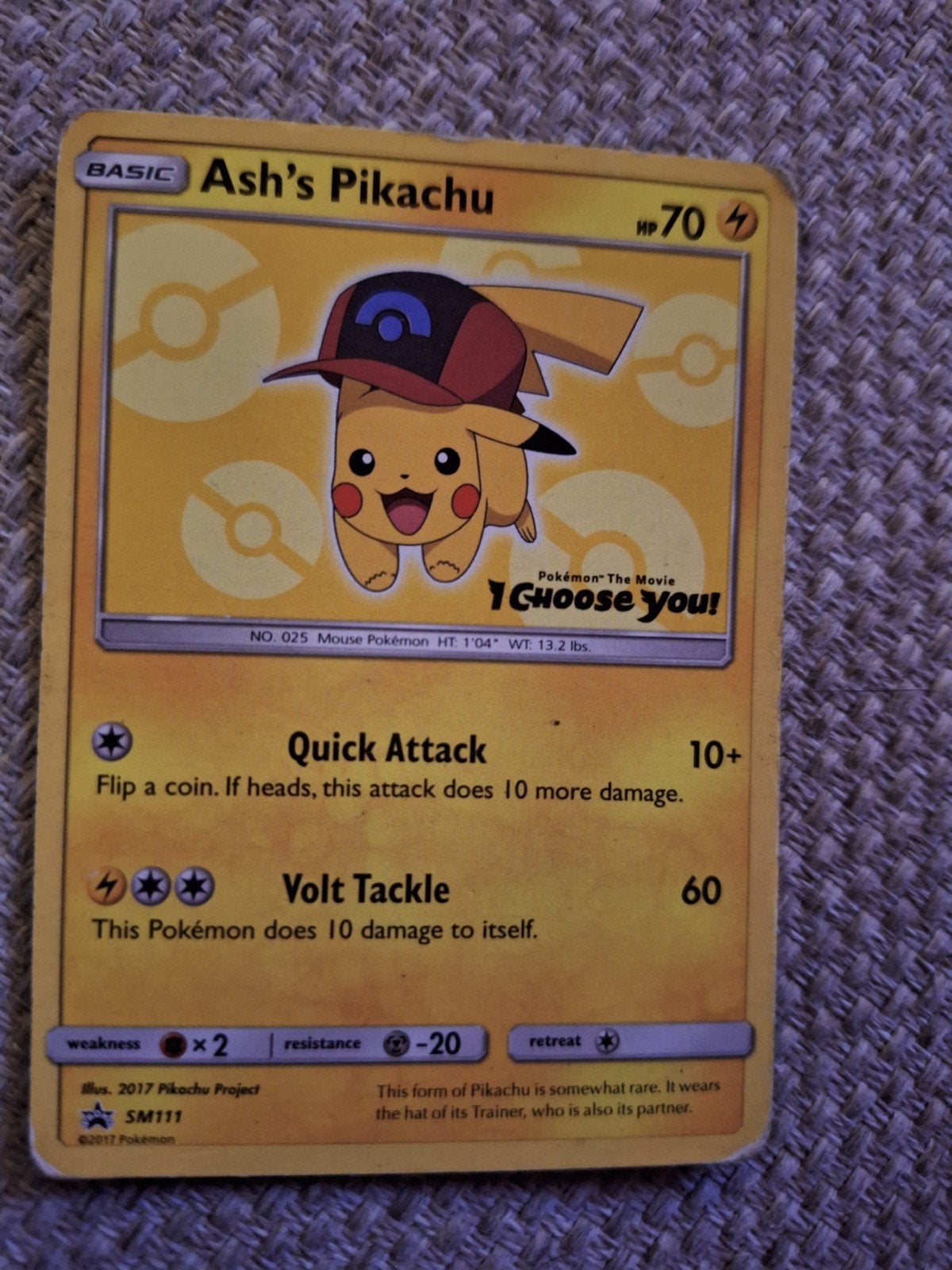 Pokémon Kaart - Ash's Pikachu SM111 - Movie Promo (Bespeeld), Ophalen of Verzenden, Gebruikt