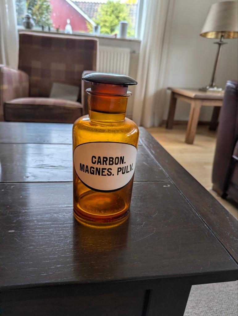 Antieke Apothekersfles - Carbon. Magnes. Pulv., Ophalen of Verzenden