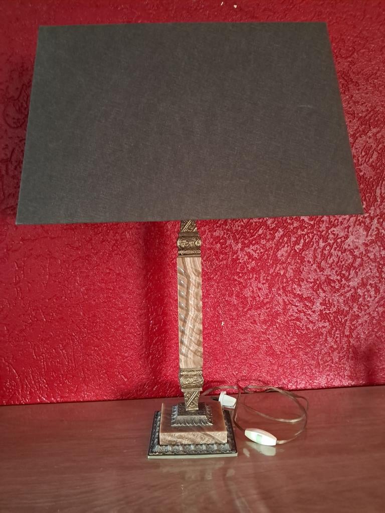 Vintage lampenvoet van originele marmer., Ophalen of Verzenden
