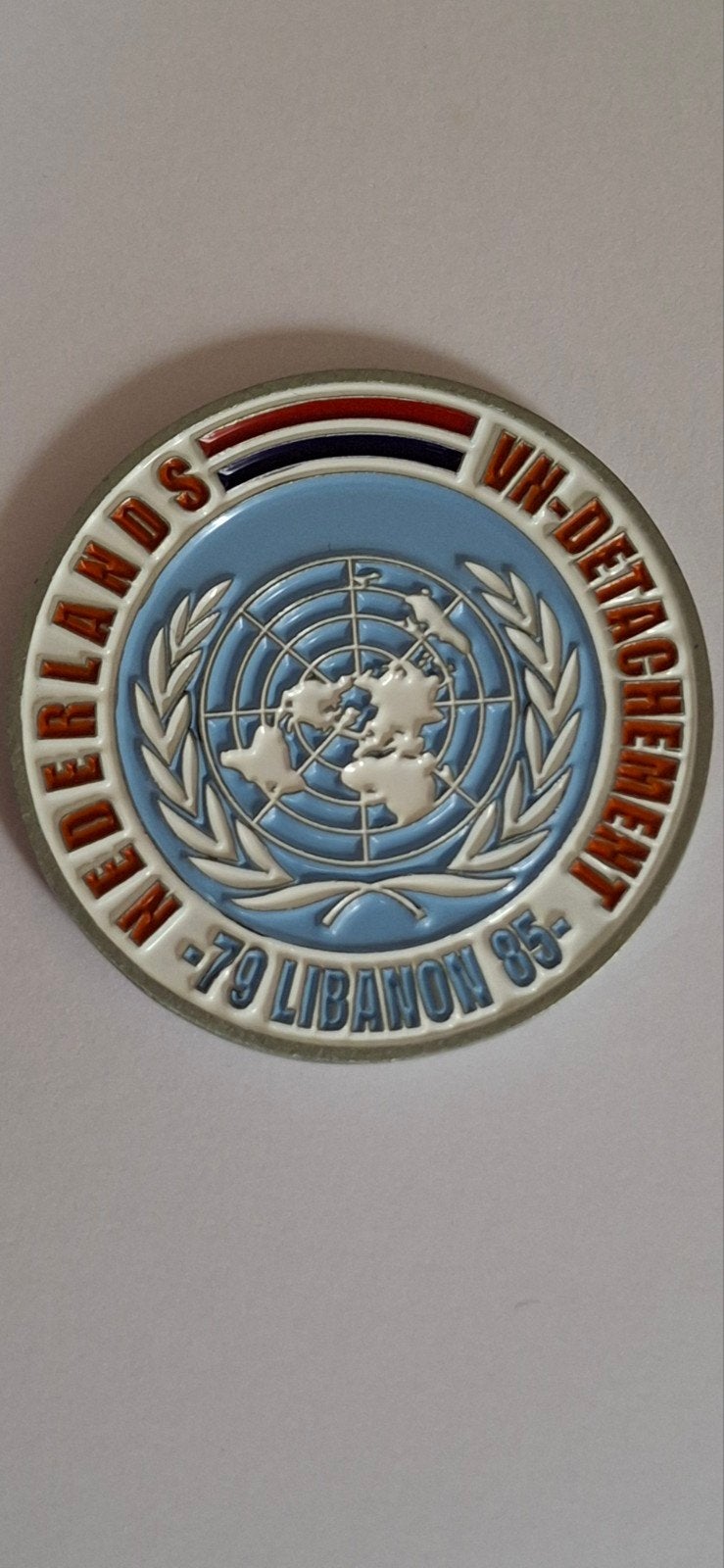 coin Unifil Libanon, Ophalen of Verzenden, Landmacht, Nederland, Embleem of Badge