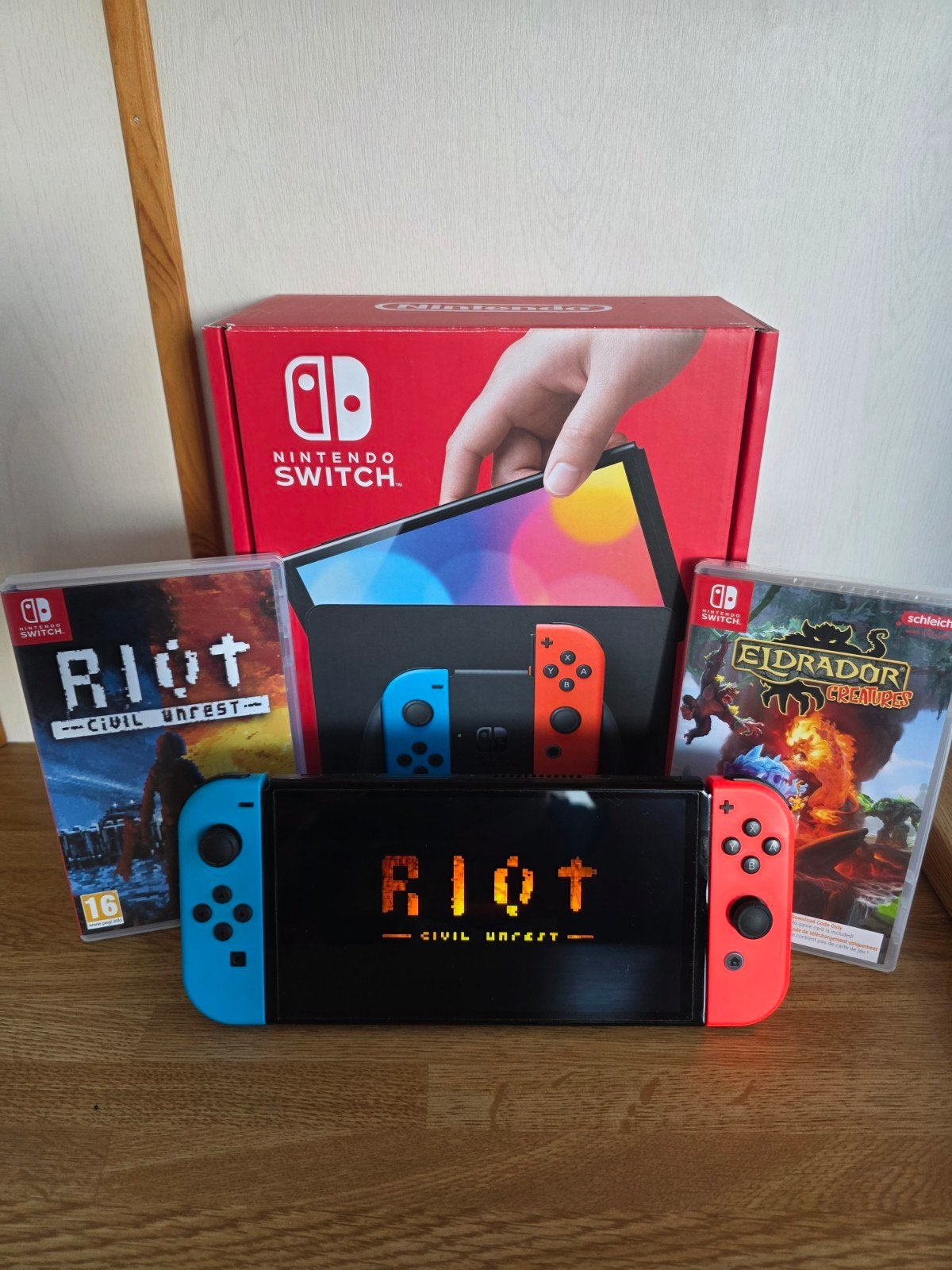 Nintendo Switch OLED Z.G.A.N, Switch OLED, Met games, Met 2 controllers, Ophalen of Verzenden