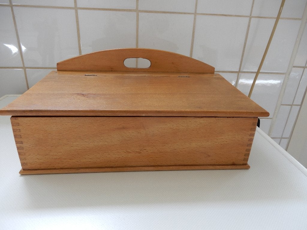 Doos van hout met klapdeksel, oud, Ophalen of Verzenden