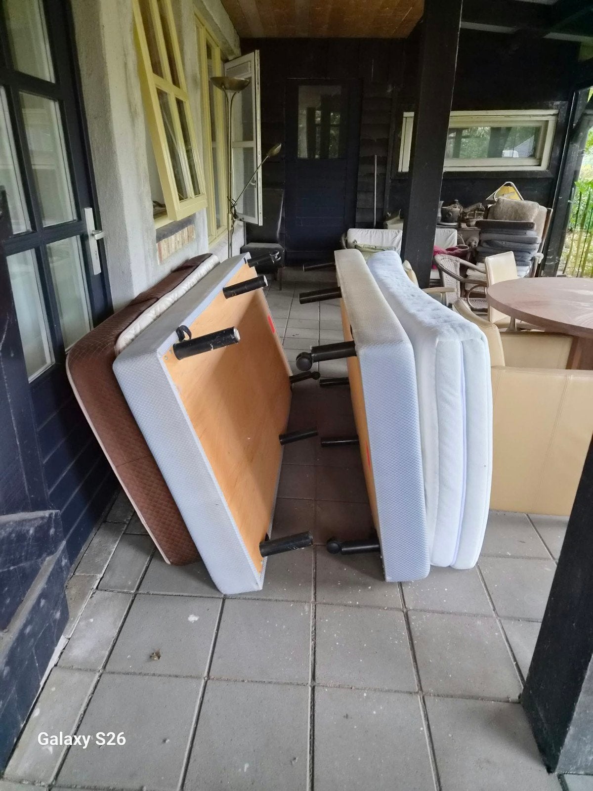 GRATIS AFHALEN boxspring bedden, Huis en Inrichting, Ophalen, Gebruikt, 90 cm, Bruin