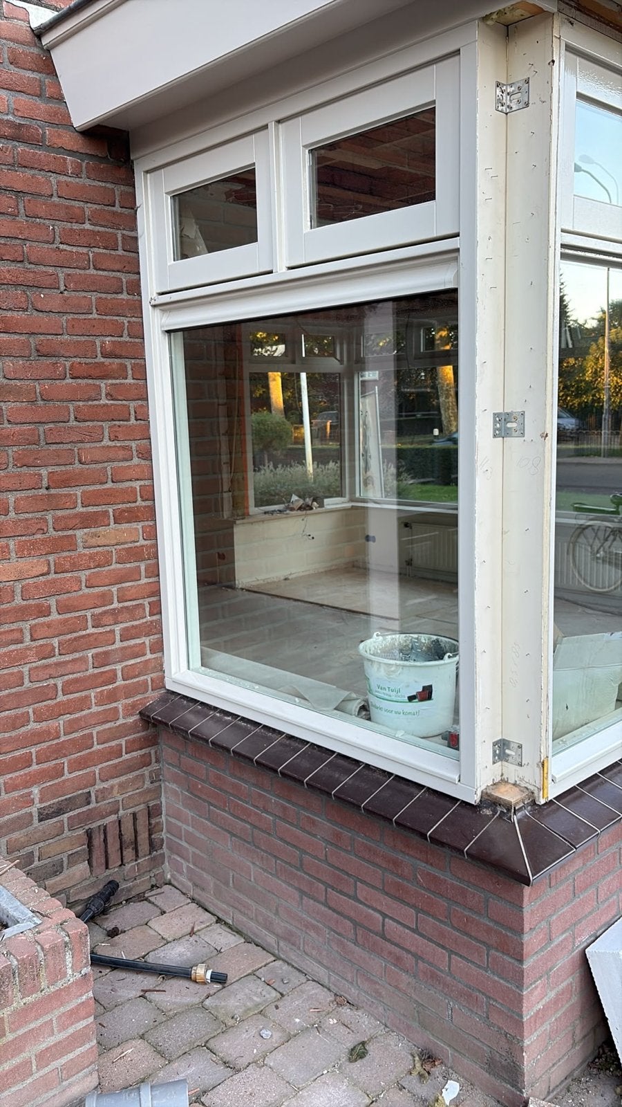 Houten raamkozijn met dubbelglas en bovenlicht, Ophalen, Gebruikt, 120 cm of meer, Overige typen