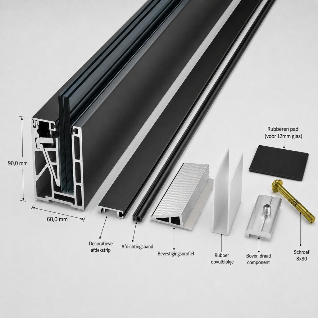 Glazen balustrade op maat – compleet veiligheidsglas, 3641RT, Verkoop@allesopmaatglas.nl, Nieuw, Ophalen of Verzenden