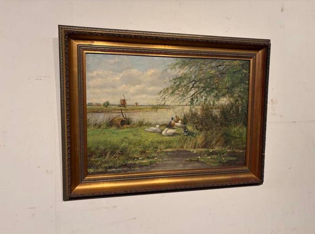 Schilderij met eenden geschilderd door Burieux, Ophalen