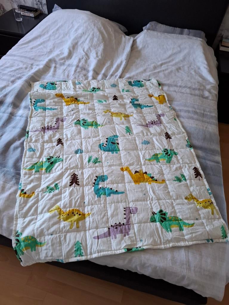 Ella kinder-verzwaringsdeken  2,4kg - 85x110cm dino print, Ophalen of Verzenden, Zo goed als nieuw, 85 tot 100 cm, Deken
