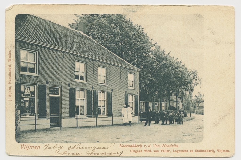 Vlijmen koekbakkerij v.d. Ven Hendriks uitgave Bijnen Waalre, Verzenden, Voor 1920, Gelopen, Noord-Brabant