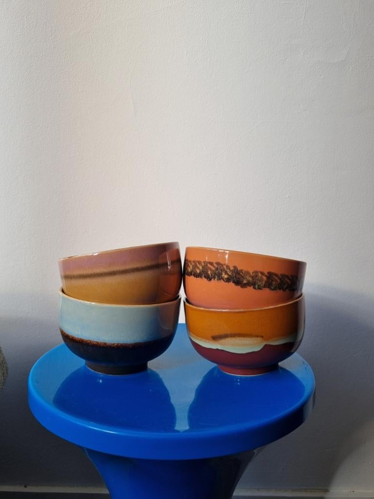 Nieuwe HKliving noedelkommen - set van 4, Porselein of Keramiek, Schaal, Rond, Nieuw