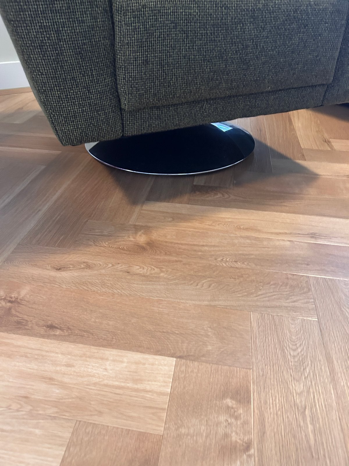 Donkergroene draaibare fauteuil, Ophalen, Overige kleuren, Zo goed als nieuw, Eén