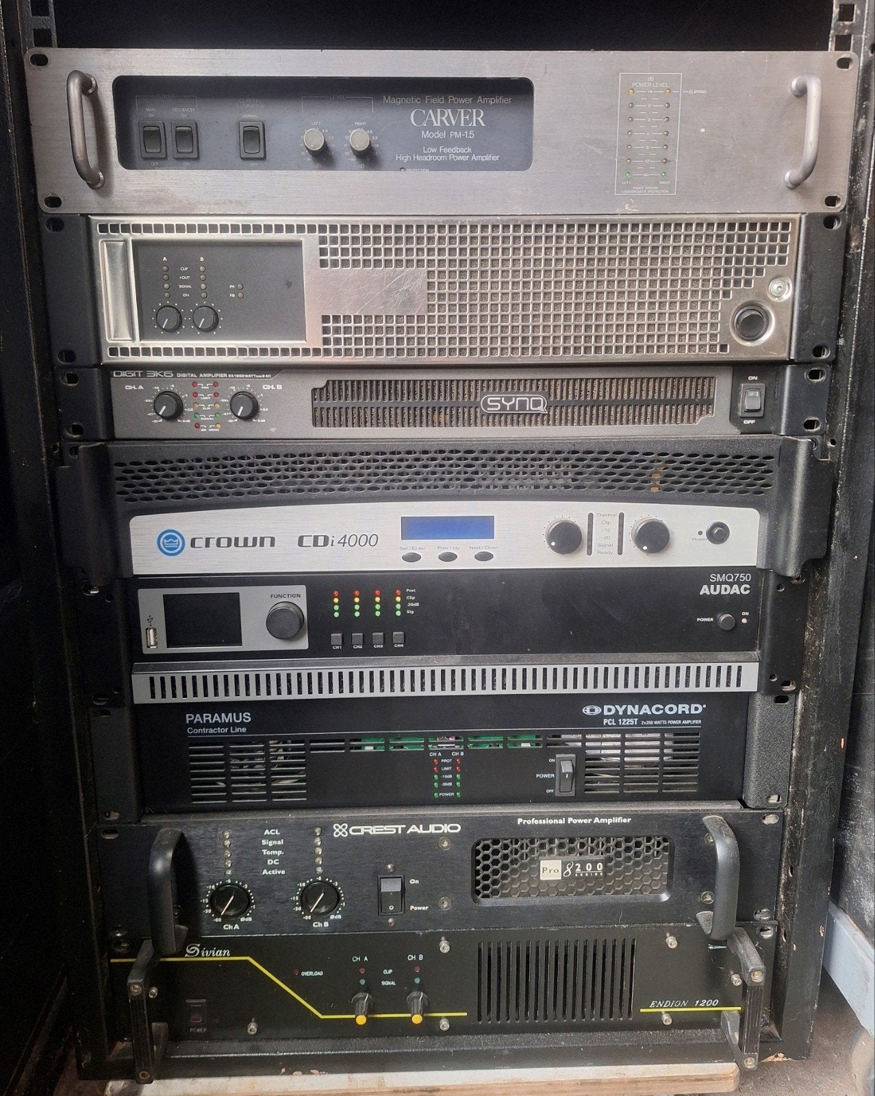 Proffesionele versterkers wo.  dynacord, crown,crest, Ophalen, Zo goed als nieuw, 1000 watt of meer