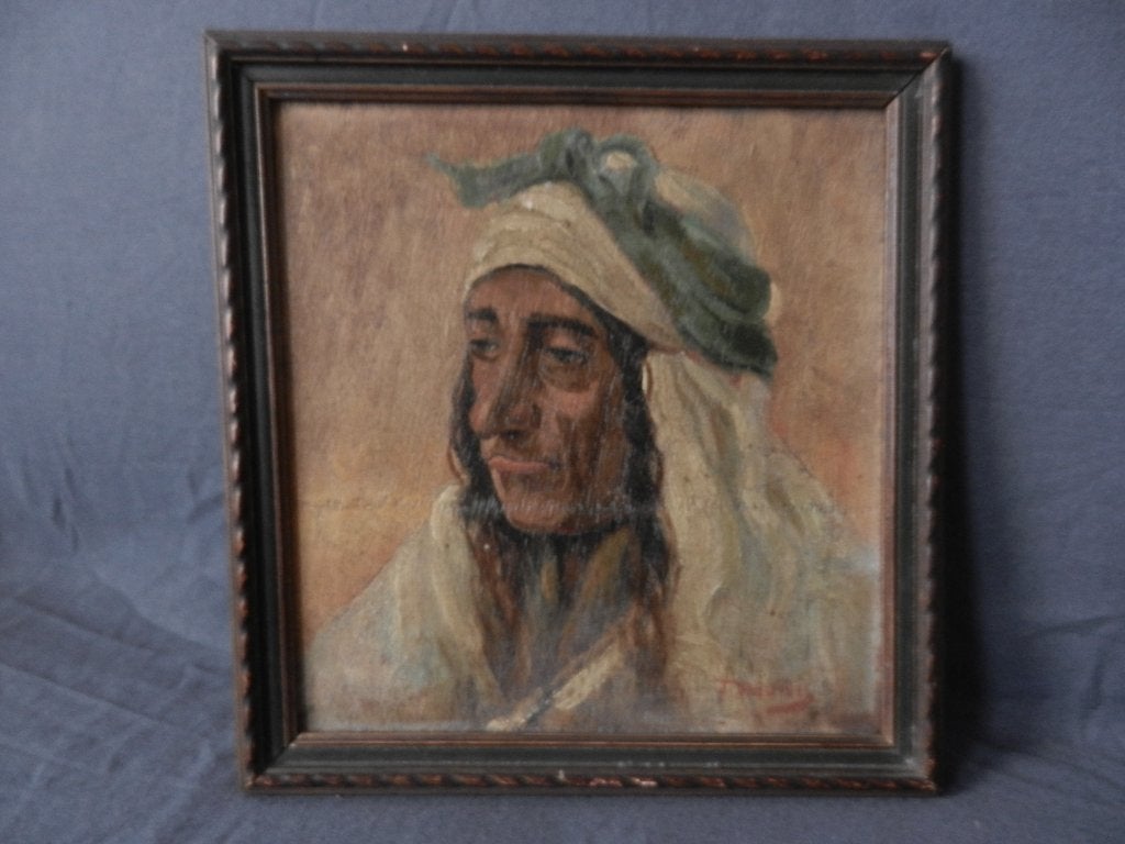 Olieverf op paneel Arabier Nood Afrikaan door Jan Theunis(B), Antiek en Kunst, Kunst | Schilderijen | Klassiek, Ophalen of Verzenden