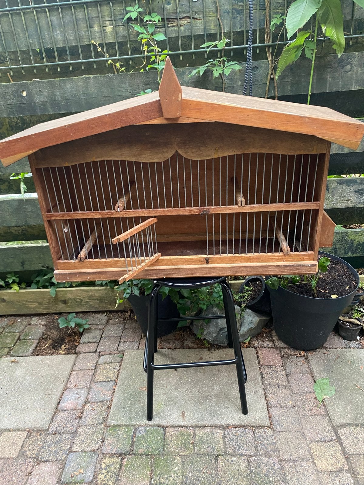 Mooie vogel kooi, Ophalen of Verzenden, Gebruikt, Hout, Vogelkooi