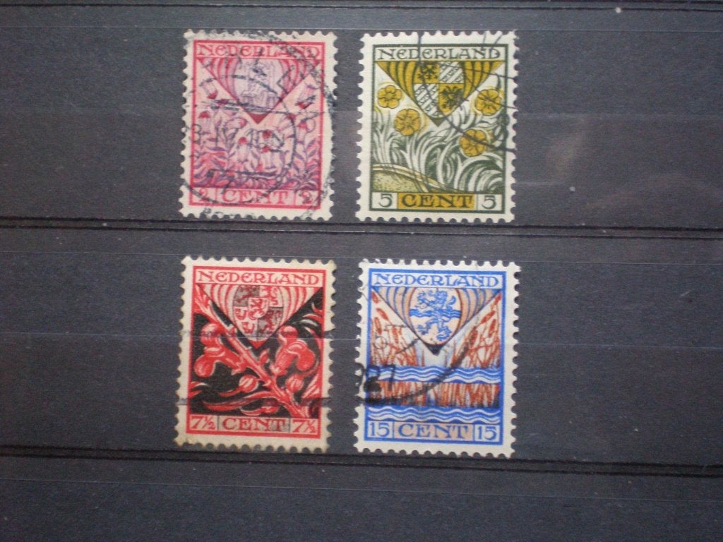 Nederland NVPH 208-211 gebruikt ( S 731)..€ 0,50, Ophalen of Verzenden