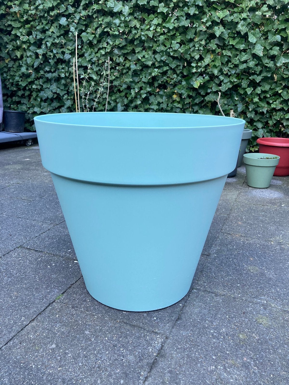 Elho mintgroene plantenbak, Ophalen, Kunststof, Rond, Zo goed als nieuw