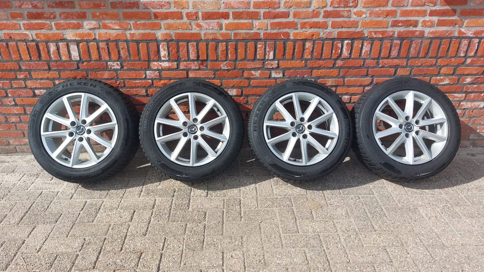 Mazda velgen met winterbanden 225/55/R17, Ophalen, Gebruikt