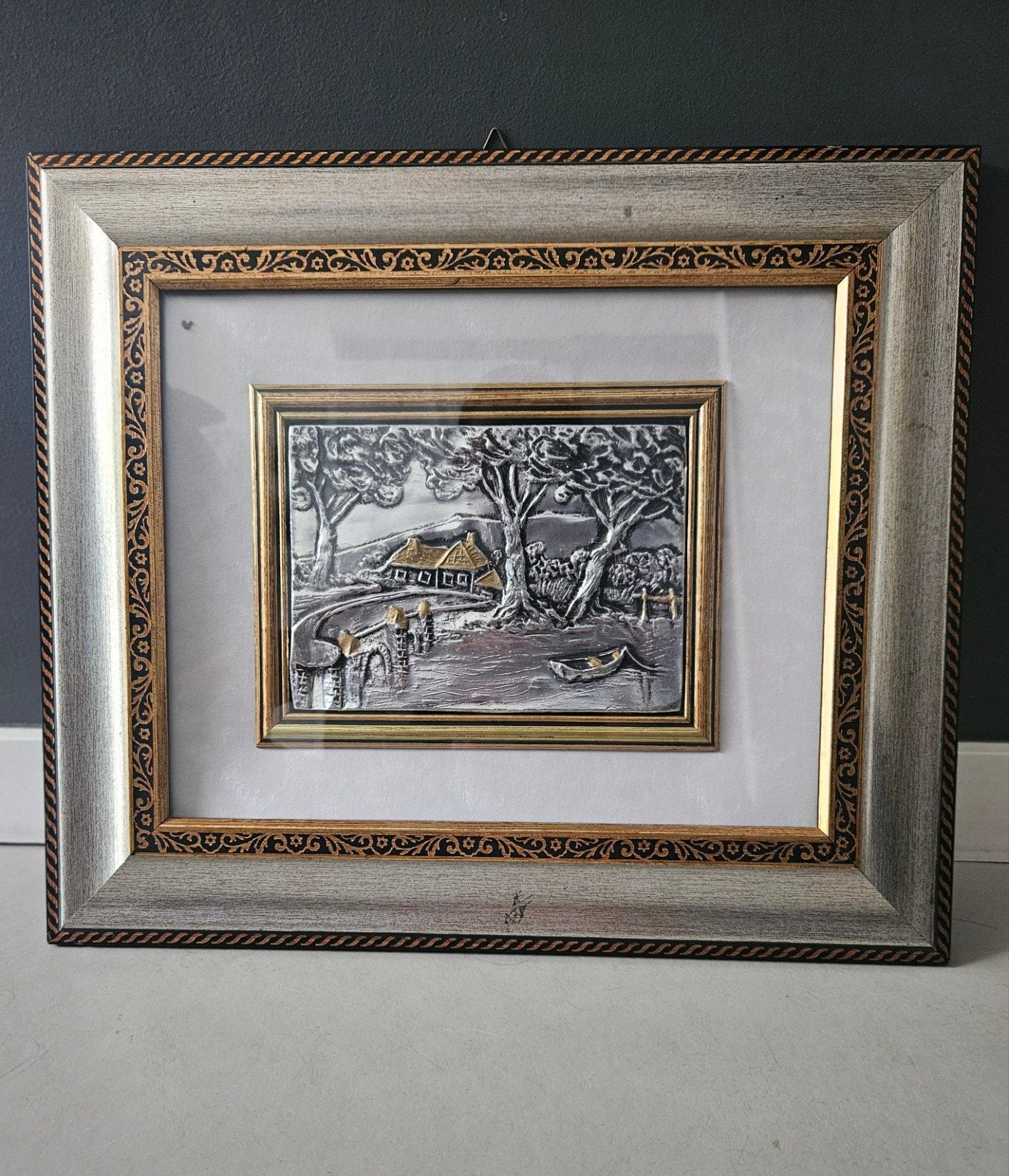 Vintage ltaliaans 3D Zilverreliëf Schilderij Creazioni Artis, Ophalen of Verzenden