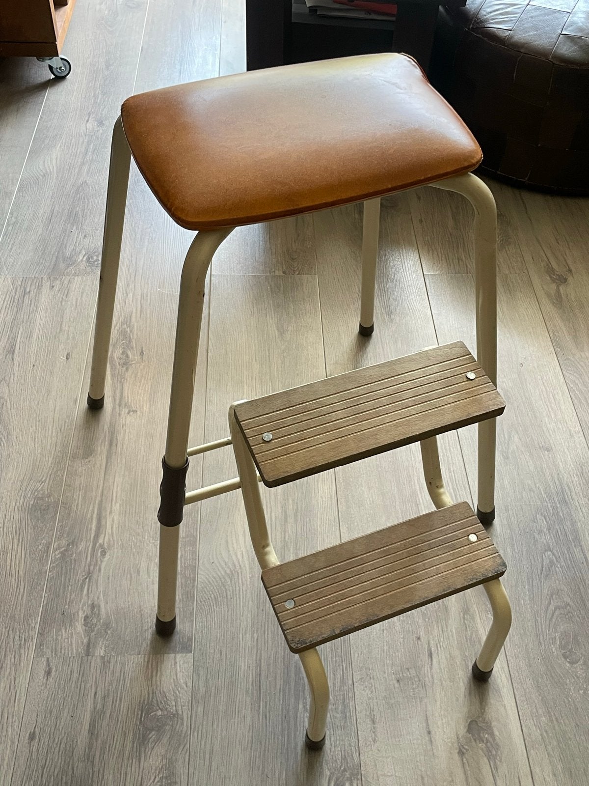 Vintage Keukentrap / Opstapje - Hxbxd 56x48x40 cm, Ophalen, Gebruikt, Staal