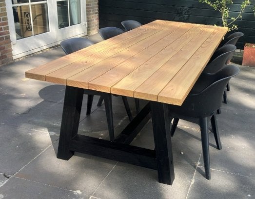Binnen/tuintafels op maat gemaakt., Tuin en Terras, Tuintafels, Ophalen, Zo goed als nieuw, Rechthoekig, Hout