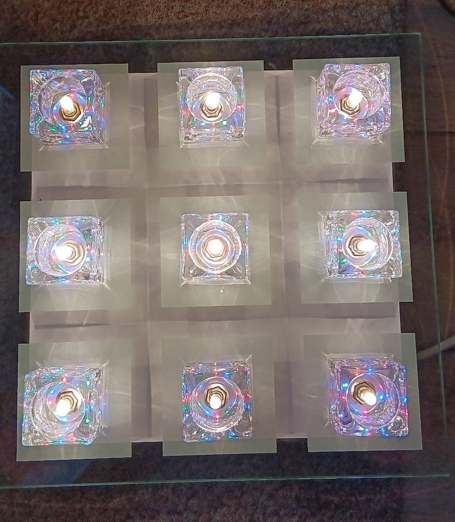 Vintage icecube WOFI plafonniere met led lampjes, Ophalen of Verzenden