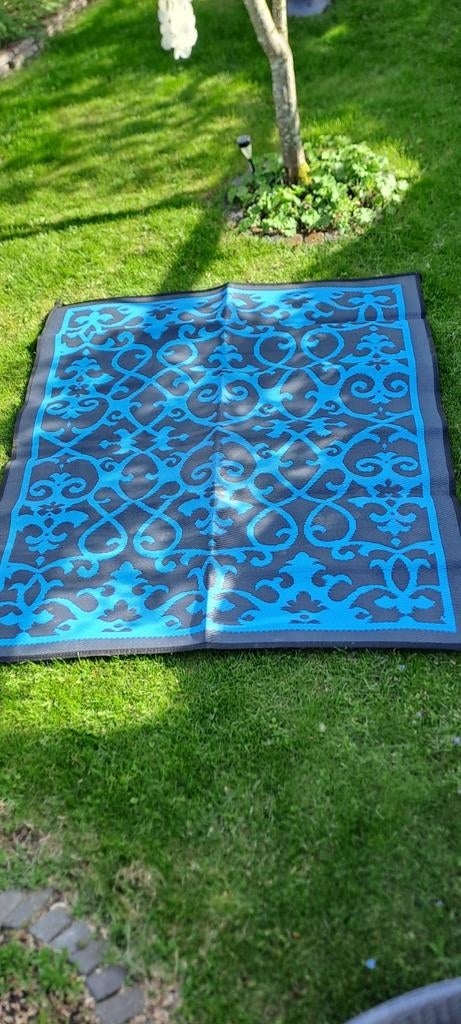 2 x tenttapijt of buitenkleed blauw/grijs van Obelink, Ophalen, Zo goed als nieuw