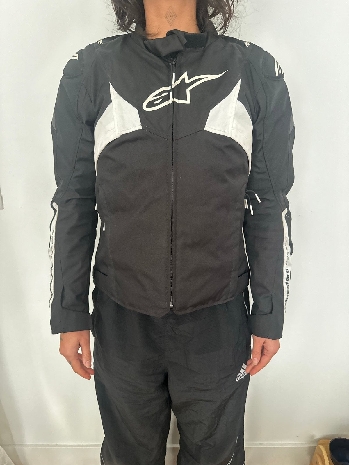 Alpinestars motorjas textiel zwart/wit XL, Motoren, Ophalen of Verzenden, Tweedehands, Dames, Jas | textiel