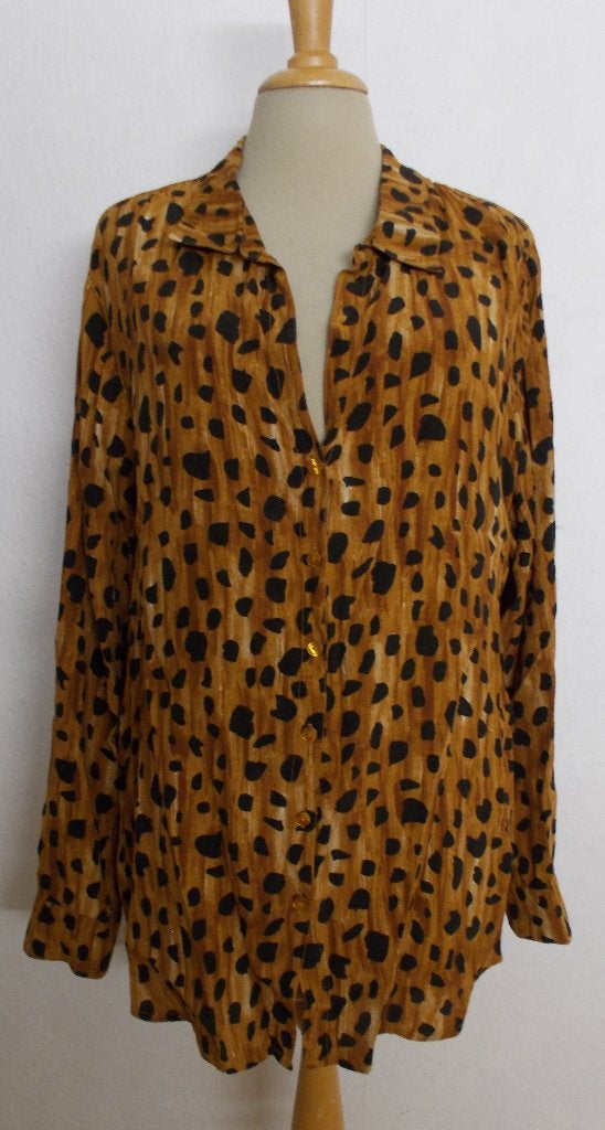 Leuke tijger print blouse van Fabienne Chapot! M, Kleding | Dames, Verzenden, Nieuw, Maat 38/40 (M), Bruin