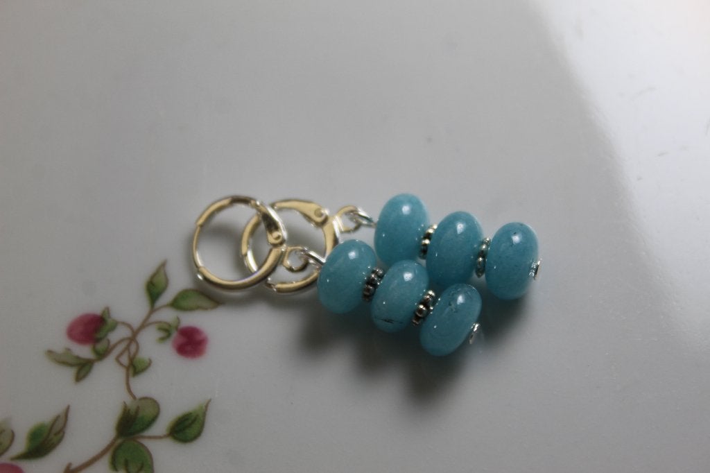 Chalcedoon edelsteen oorbellen - 925 zilveren creolen, Hangers, Blauw, Nieuw, Ophalen of Verzenden