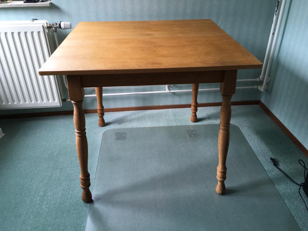 Eiken houten vierkanten tafel, Gebruikt, 50 tot 100 cm, Vierkant, Vier personen