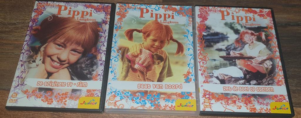 Pippi Langkous - 3 dvd set - Astrid Lindgren, Avontuur, Verzenden, Alle leeftijden, Zo goed als nieuw