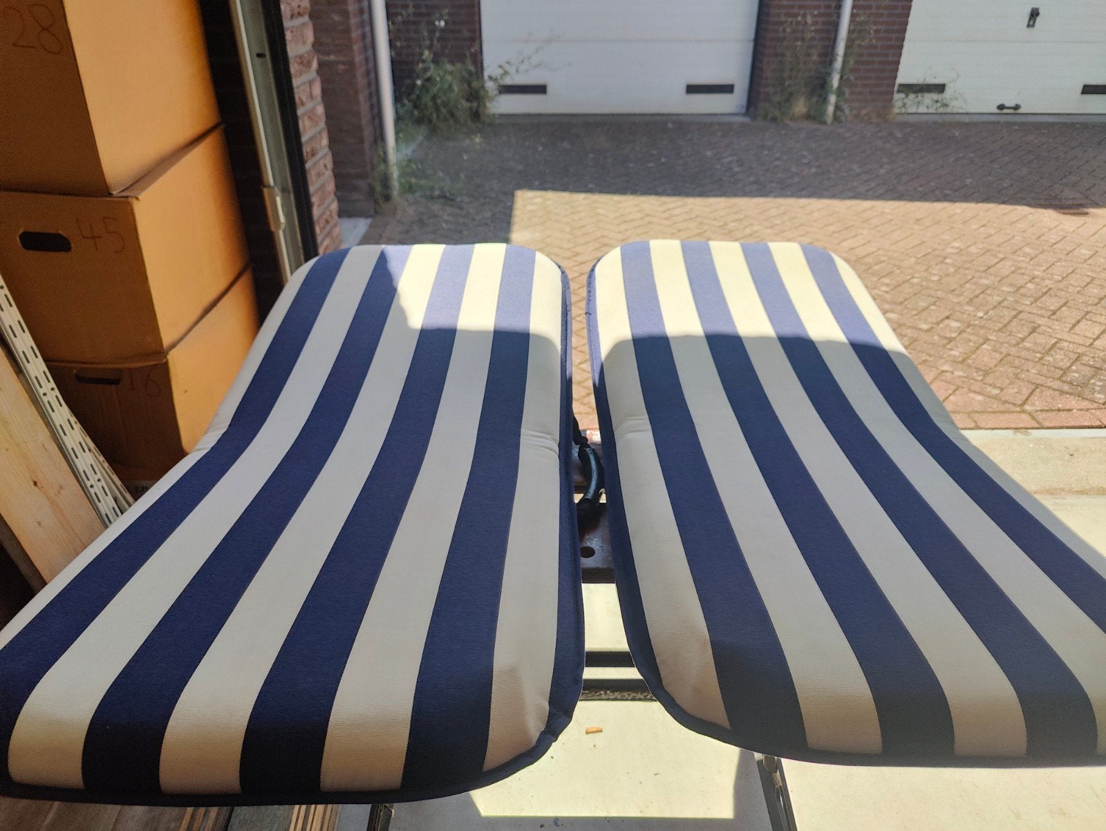 Comfort Seat Strandstoel / Bootstoel - Blauw/Wit gestreept, Ophalen, Gebruikt
