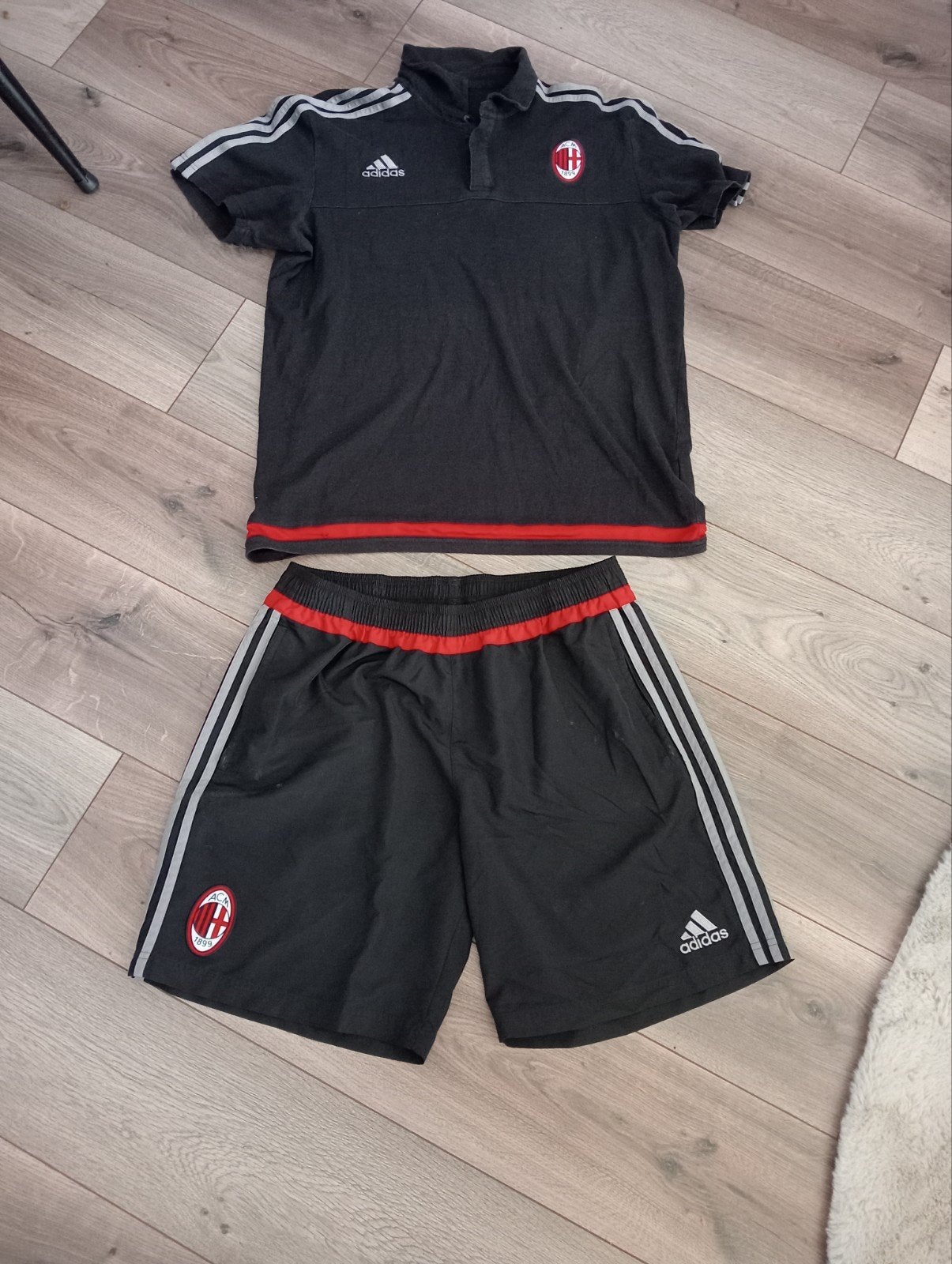 Adidas AC Milan polo met short 2015-2017, Maat XL, Ophalen of Verzenden, Gebruikt, Shirt