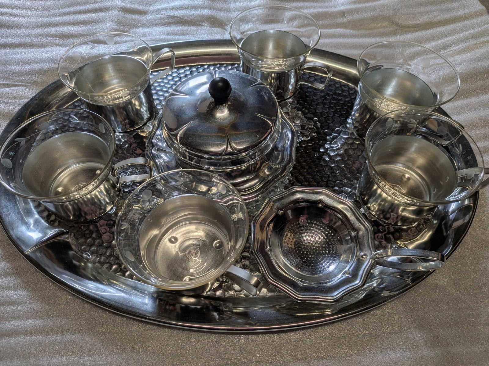 Leuk Thee servies voor weinig., Ophalen of Verzenden, Glas, Overige stijlen