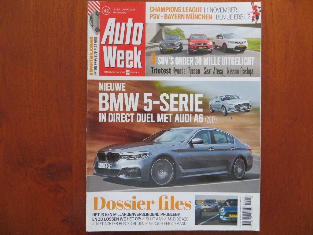 Autoweek 42 2016 Hyundai Tuscon, Seat Ateca, Nissan Quahqai, Ophalen of Verzenden, Zo goed als nieuw, Nissan
