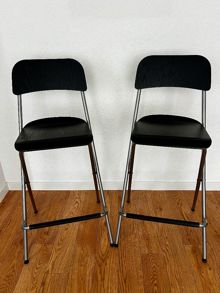 Ikea Franklin barkruk / hoge stoel inklapbaar 2 stuks, Ophalen, Gebruikt