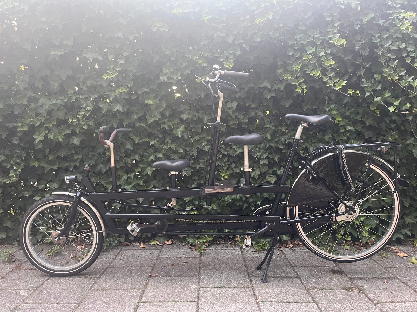 Tandem voor 3 personen (onderwater) in zwart, Ophalen, Minder dan 10 versnellingen, Gebruikt, Minder dan 49 cm