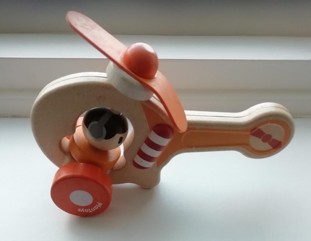 Houten helikopter van plantoys, Kinderen en Baby's, Speelgoed | Houten speelgoed, Ophalen, Gebruikt, Overige typen