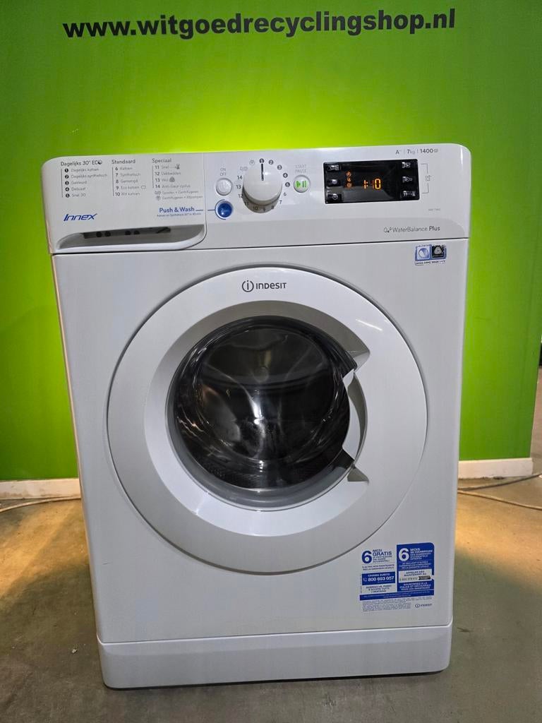 INDESIT PUSH AND WASH 1400rpm 7kg A++, Ophalen, INDESIT, Refurbished, Voorlader